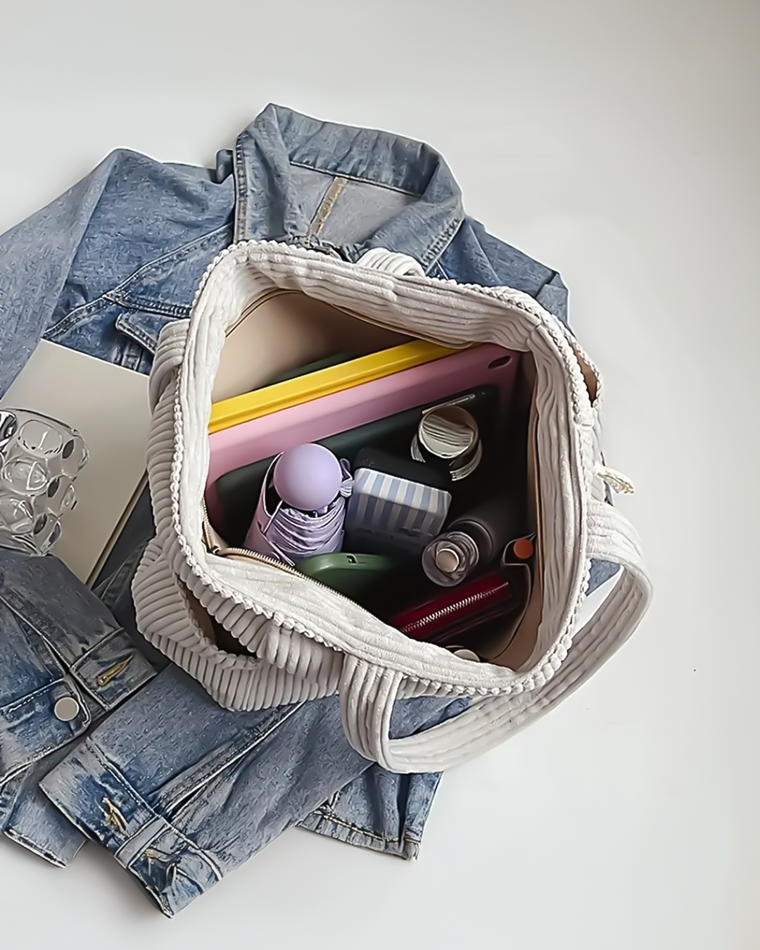 Tilda™ | Gerippte Tragetasche mit Kordel-Detail