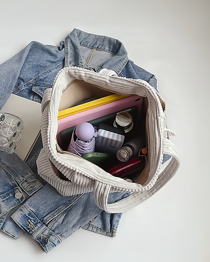 Tilda™ | Gerippte Tragetasche mit Kordel-Detail