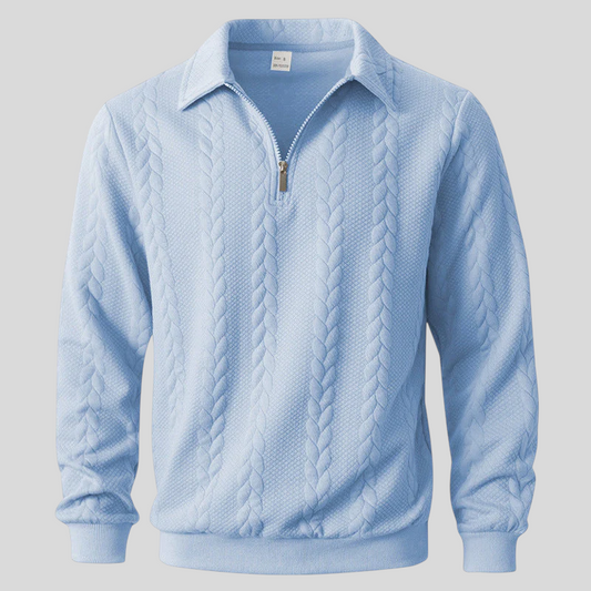 Simon – Eleganter Strickpolo mit Quarter-Zip